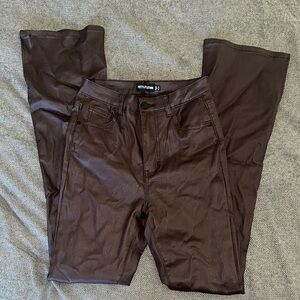 PrettyLittleThing Brown Boot Cut Pants